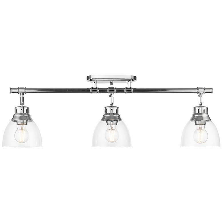 Image 1 Duncan 3-Light Semi-Flush - Track Light in Chrome with Clear Glass