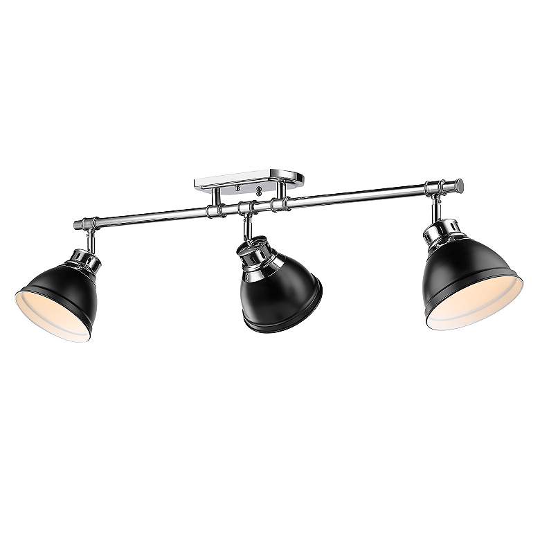 Image 2 Duncan 3-Light Semi-Flush - Track Light in Chrome with Matte Black more views