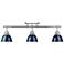 Duncan 3-Light Semi-Flush - Track Light in Chrome with Matte Navy