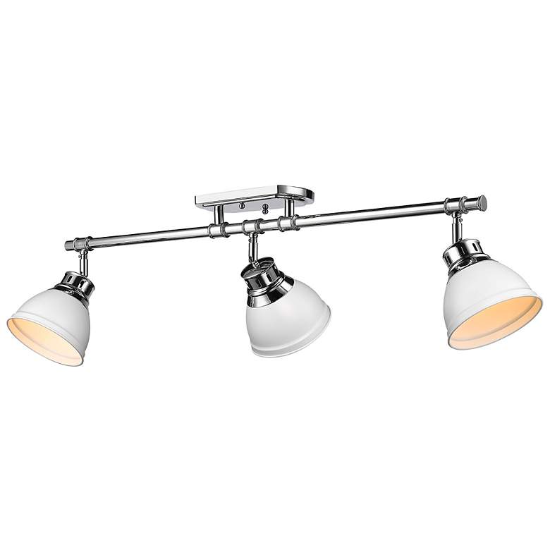 Image 1 Duncan 3-Light Semi-Flush - Track Light in Chrome with Matte White
