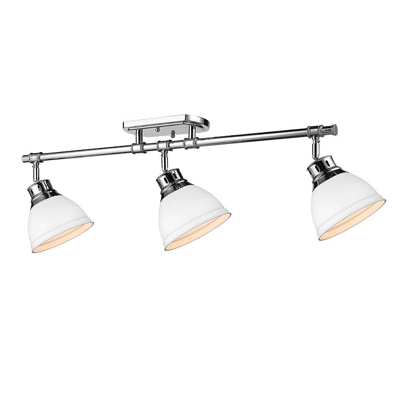 Image 2 Duncan 3-Light Semi-Flush - Track Light in Chrome with Matte White more views