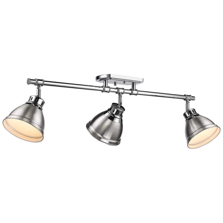 Image 1 Duncan 3-Light Semi-Flush - Track Light in Chrome with Pewter