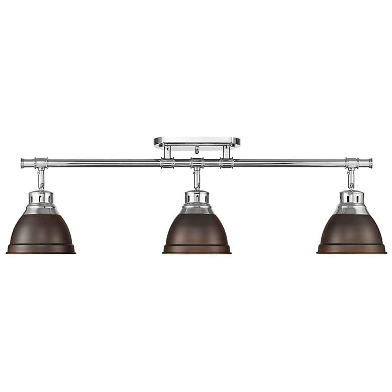 Image 1 Duncan 3-Light Semi-Flush - Track Light in Chrome with Rubbed Bronze