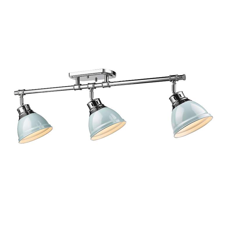 Image 2 Duncan 3-Light Semi-Flush - Track Light in Chrome with Seafoam more views