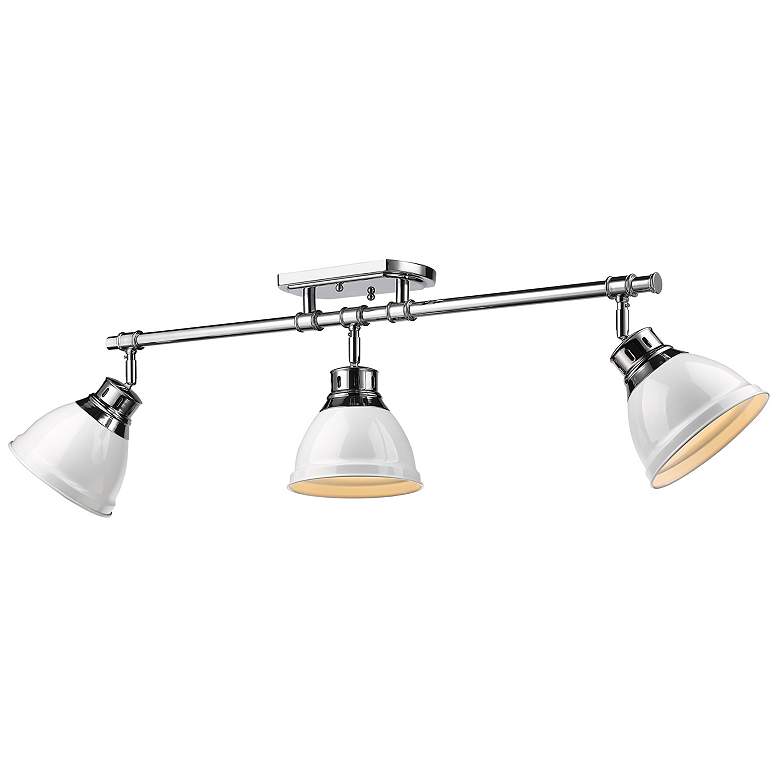 Image 1 Duncan 3-Light Semi-Flush - Track Light in Chrome with White