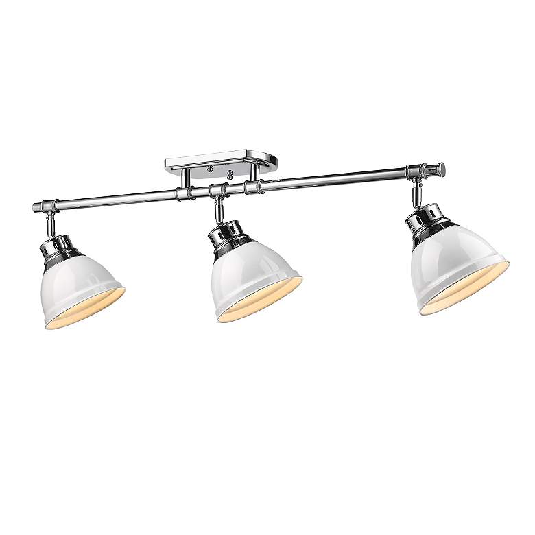 Image 2 Duncan 3-Light Semi-Flush - Track Light in Chrome with White more views