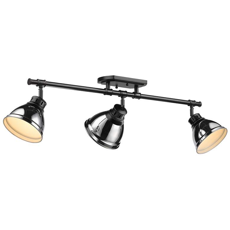 Image 1 Duncan 3-Light Semi-Flush - Track Light in Matte Black with Chrome