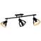 Duncan 3-Light Semi-Flush - Track Light in Matte Black with Chrome