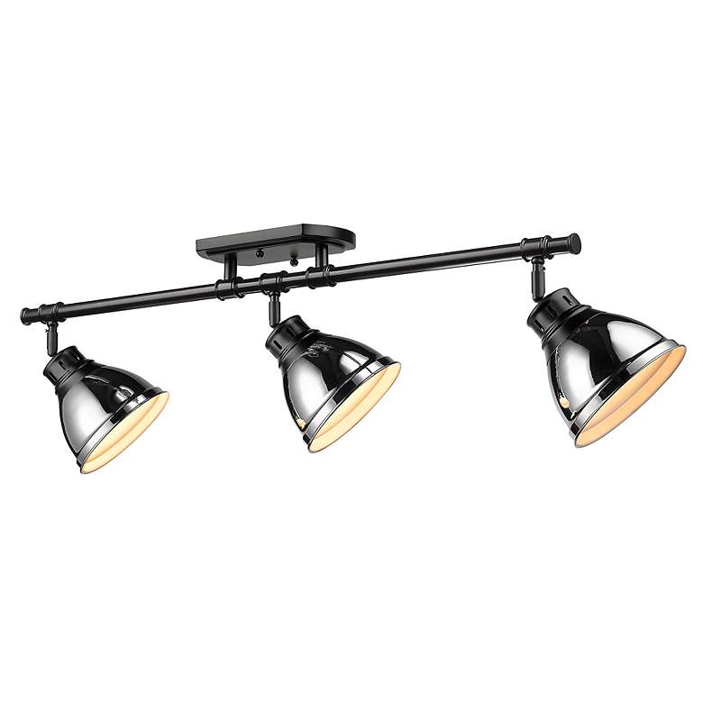 Image 2 Duncan 3-Light Semi-Flush - Track Light in Matte Black with Chrome more views