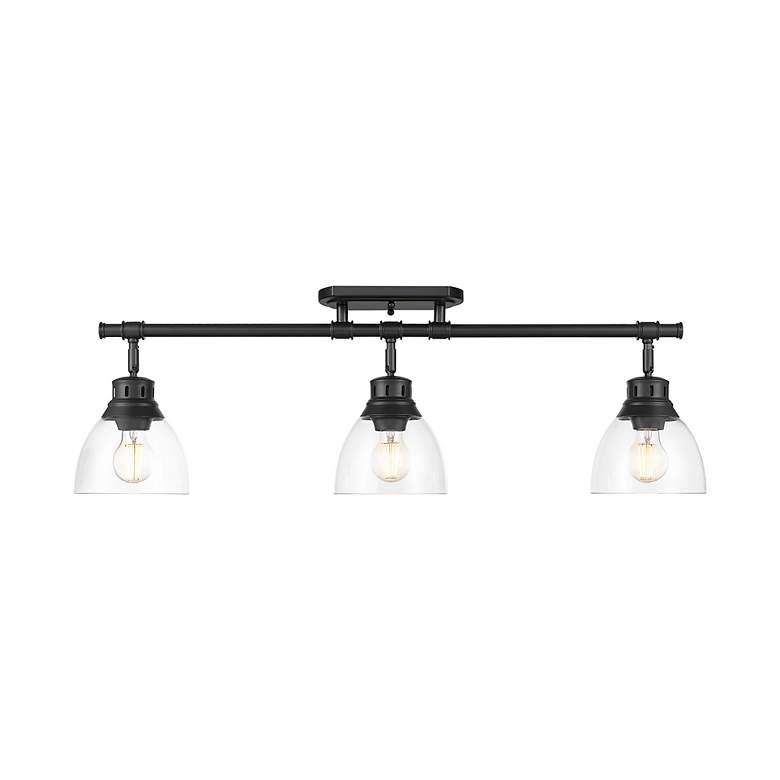 Image 2 Duncan 3-Light Semi-Flush - Track Light in Matte Black with Clear Glass more views