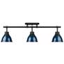1_Duncan 3-Light Semi-Flush - Track Light in Matte Black with Matte Navy