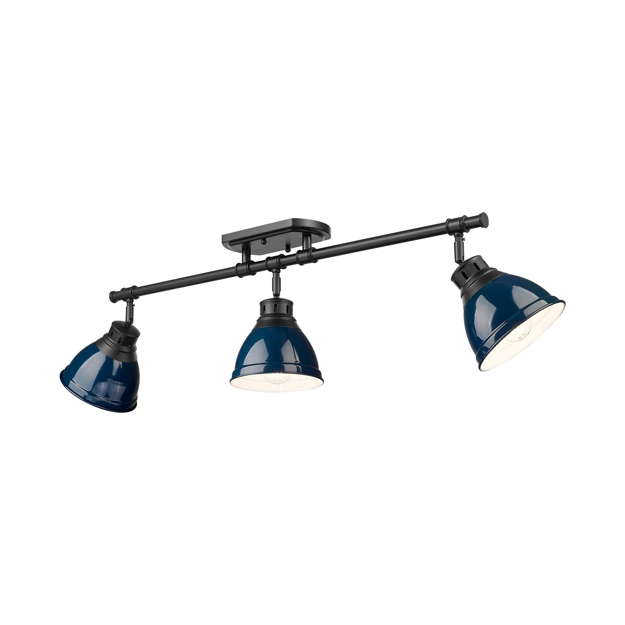 Image 2 Duncan 3-Light Semi-Flush - Track Light in Matte Black with Matte Navy more views