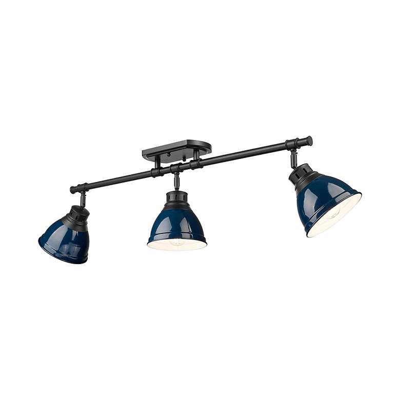 Image 2 Duncan 3-Light Semi-Flush - Track Light in Matte Black with Matte Navy more views