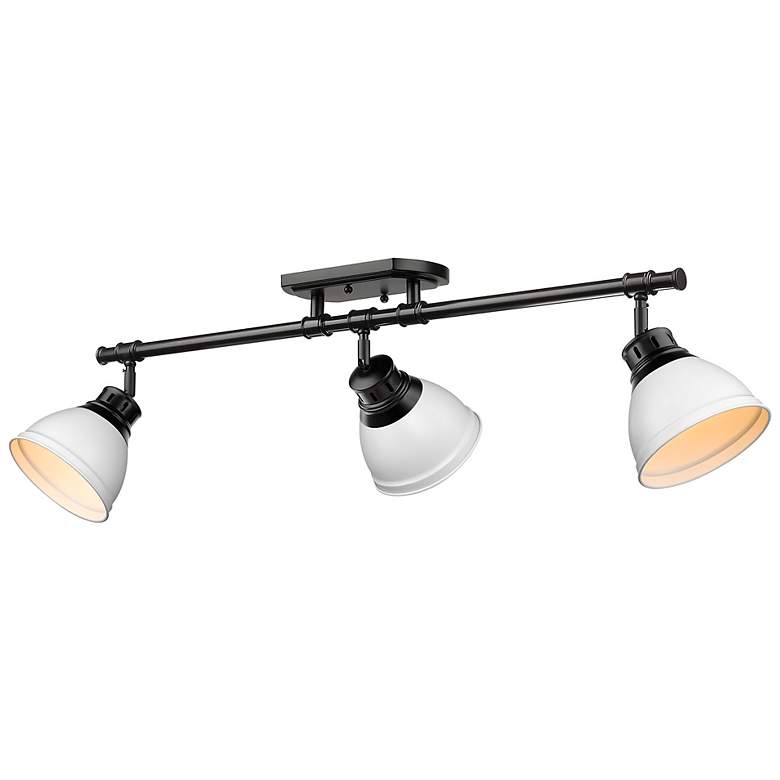 Image 1 Duncan 3-Light Semi-Flush - Track Light in Matte Black with Matte White