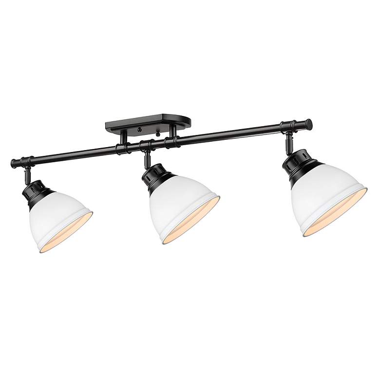 Image 2 Duncan 3-Light Semi-Flush - Track Light in Matte Black with Matte White more views