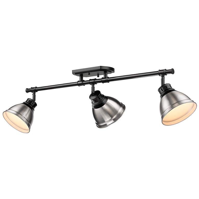 Image 1 Duncan 3-Light Semi-Flush - Track Light in Matte Black with Pewter