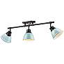 1_Duncan 3-Light Semi-Flush - Track Light in Matte Black with Seafoam