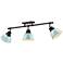Duncan 3-Light Semi-Flush - Track Light in Matte Black with Seafoam