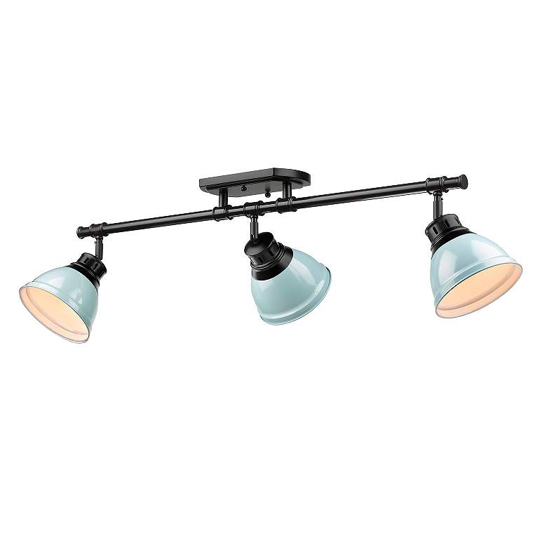 Image 2 Duncan 3-Light Semi-Flush - Track Light in Matte Black with Seafoam more views