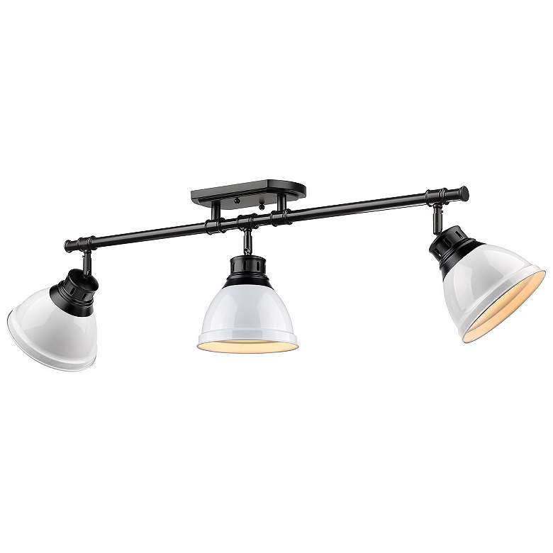 Image 1 Duncan 3-Light Semi-Flush - Track Light in Matte Black with White