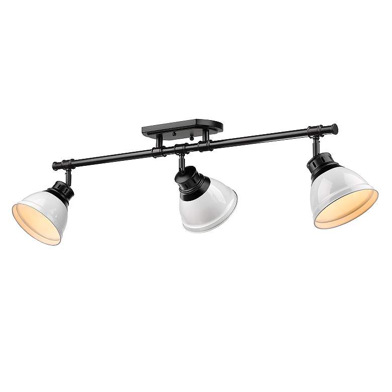 Image 2 Duncan 3-Light Semi-Flush - Track Light in Matte Black with White more views