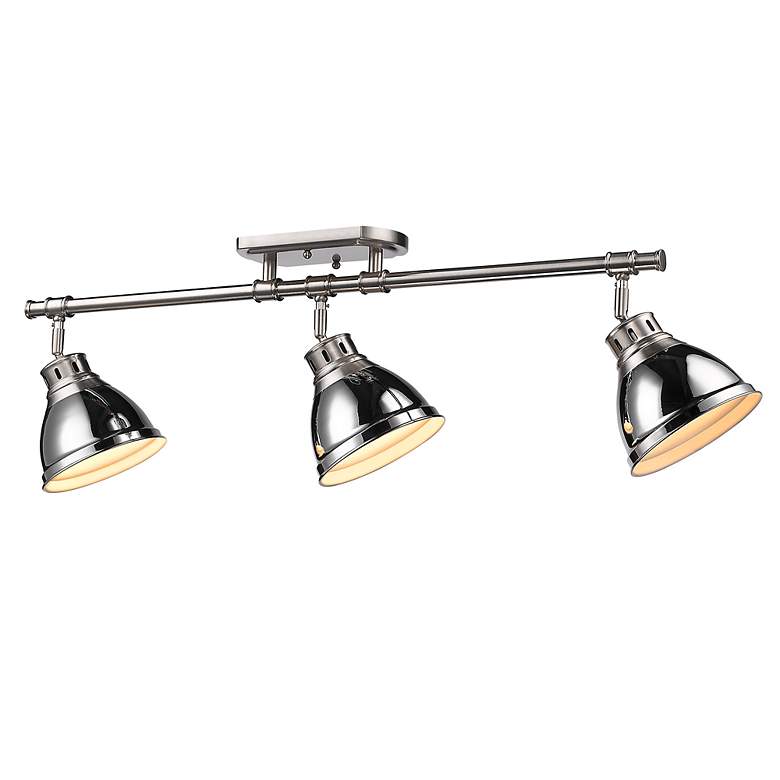 Image 2 Duncan 3-Light Semi-Flush - Track Light in Pewter with Chrome more views