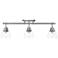 Duncan 3-Light Semi-Flush - Track Light in Pewter with Clear Glass