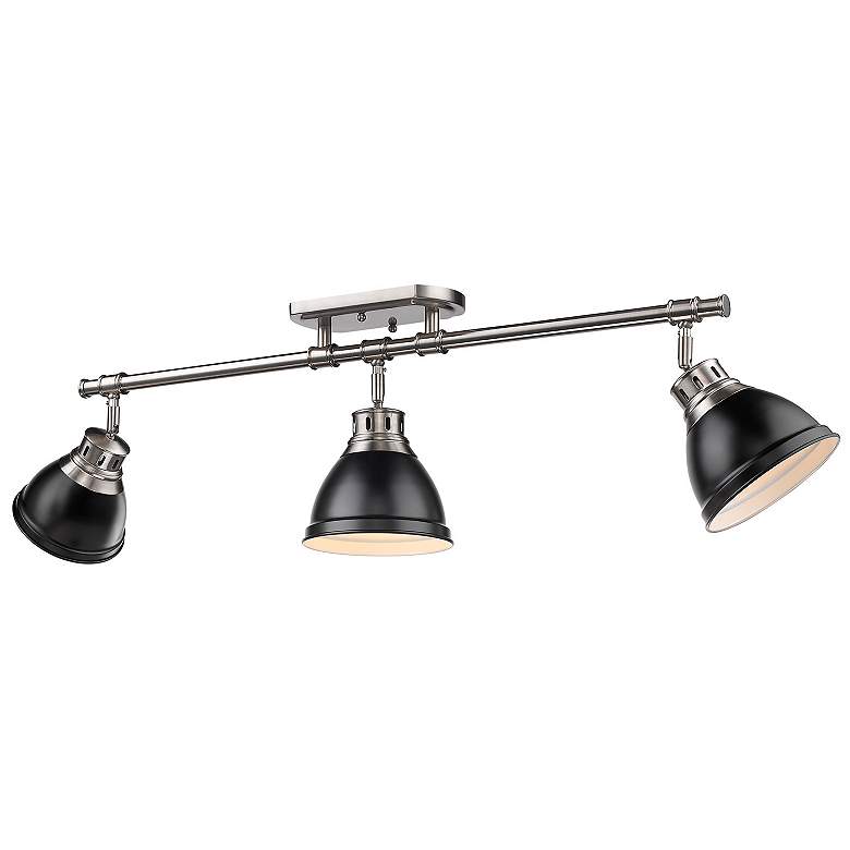 Image 1 Duncan 3-Light Semi-Flush - Track Light in Pewter with Matte Black