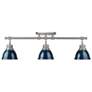 1_Duncan 3-Light Semi-Flush - Track Light in Pewter with Matte Navy