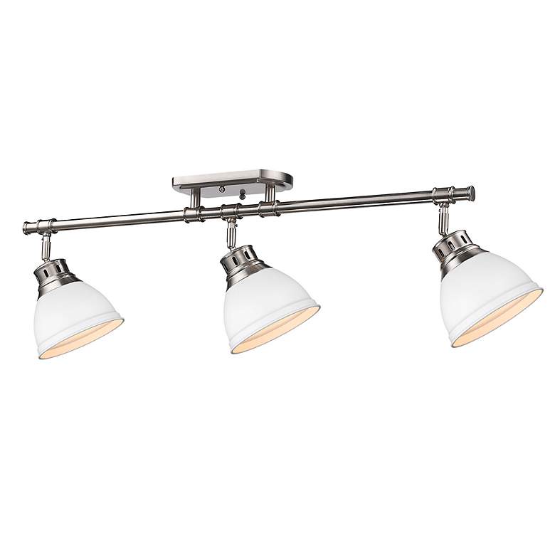 Image 2 Duncan 3-Light Semi-Flush - Track Light in Pewter with Matte White more views
