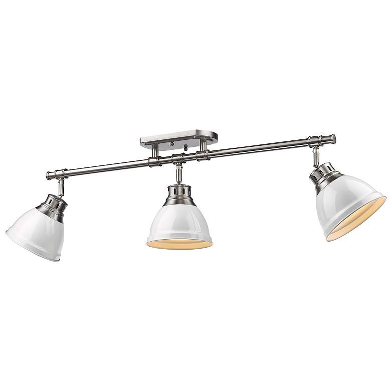 Image 1 Duncan 3-Light Semi-Flush - Track Light in Pewter with White