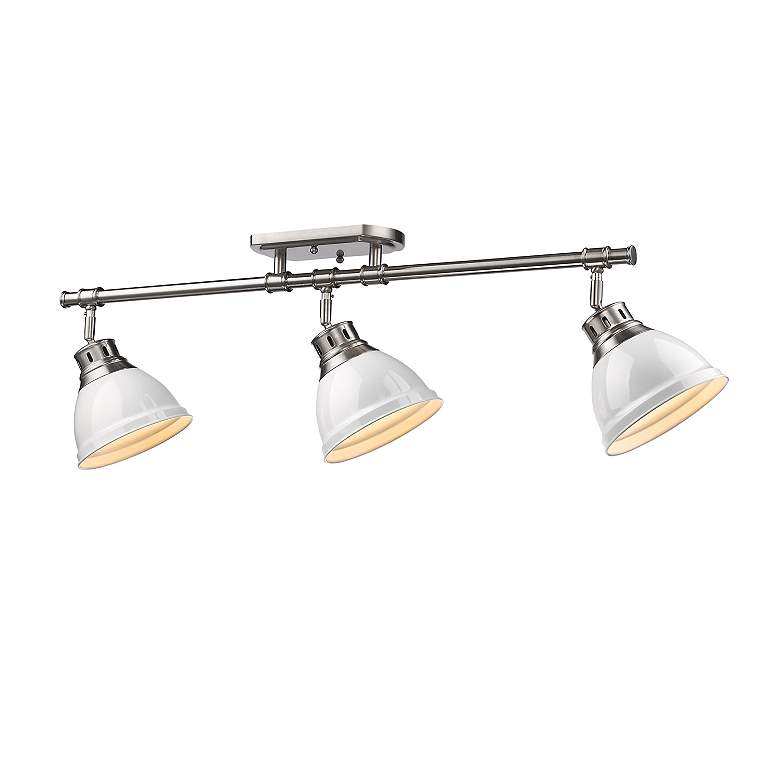 Image 2 Duncan 3-Light Semi-Flush - Track Light in Pewter with White more views