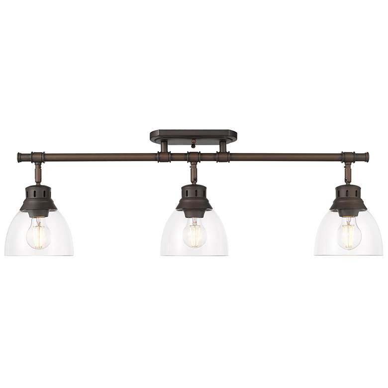 Image 1 Duncan 3-Light Semi-Flush - Track Light in Rubbed Bronze with Clear Glass
