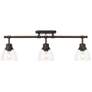 Thumbnail2 of Duncan 3-Light Semi-Flush - Track Light in Rubbed Bronze with Clear Glass more views