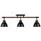 Duncan 3-Light Semi-Flush - Track Light in Rubbed Bronze with Matte Black