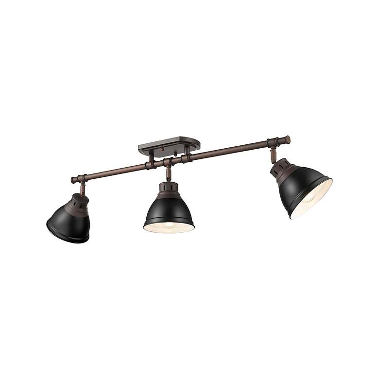 Image 2 Duncan 3-Light Semi-Flush - Track Light in Rubbed Bronze with Matte Black more views