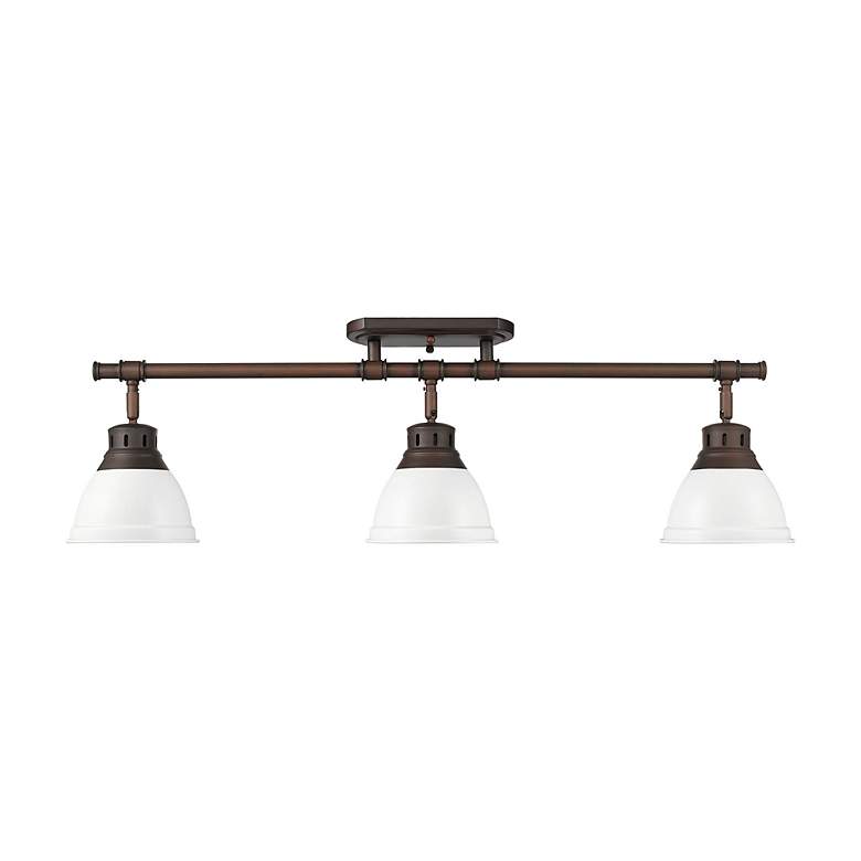 Image 3 Duncan 3-Light Semi-Flush - Track Light in Rubbed Bronze with Matte White more views