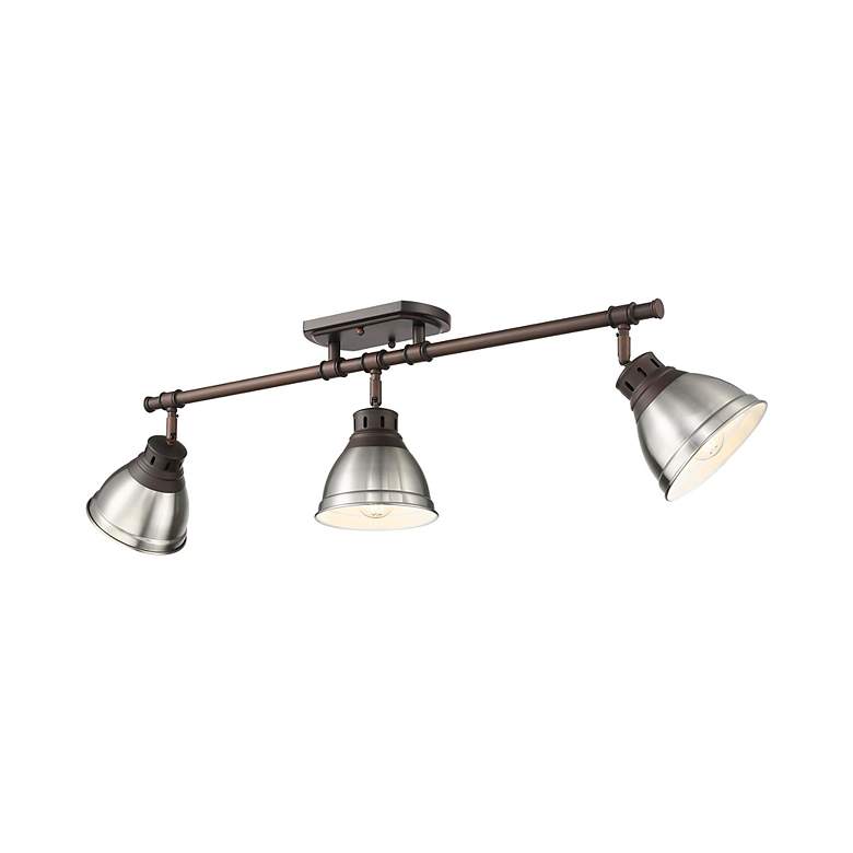 Image 2 Duncan 3-Light Semi-Flush - Track Light in Rubbed Bronze with Pewter more views