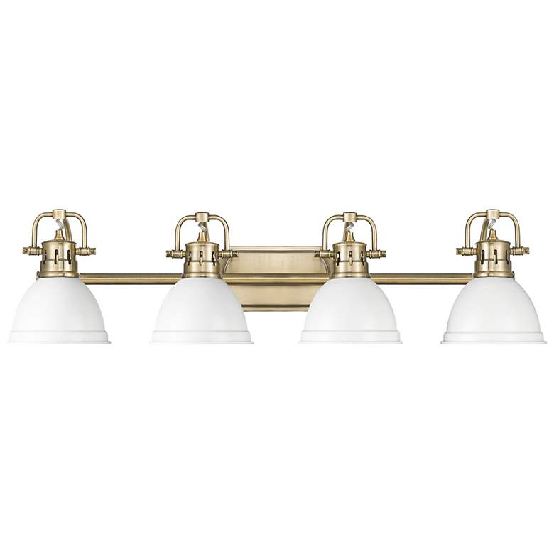 Image 1 Duncan 33 1/2" Wide Aged Brass 4-Light Vanity Bath Light
