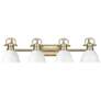 1_Duncan 33 1/2" Wide Aged Brass 4-Light Vanity Bath Light