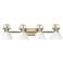 Duncan 33 1/2" Wide Aged Brass 4-Light Vanity Bath Light