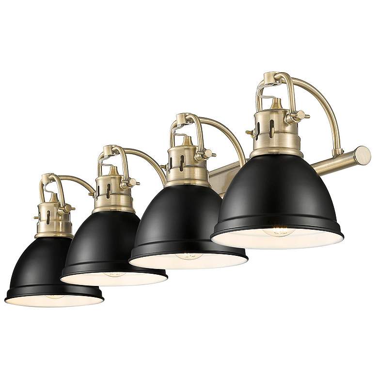 Image 2 Duncan 33 1/2" Wide Aged Brass and Black 4-Light Bath Light more views
