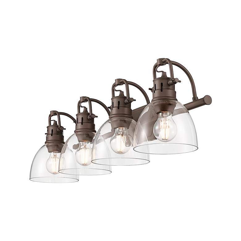 Image 2 Duncan 33 1/2" Wide Bronze 4-Light Bath Light w/ Clear Glass more views