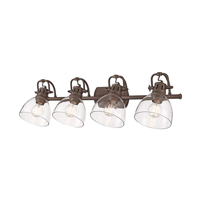 Image 5 Duncan 33 1/2" Wide Bronze 4-Light Bath Light w/ Clear Glass more views