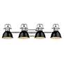 2_Duncan 33 1/2" Wide Chrome 4-Light Bath Light with Black more views