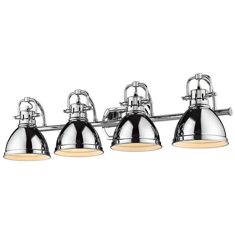 Image 1 Duncan 33 1/2" Wide Chrome 4-Light Bath Light with Chrome