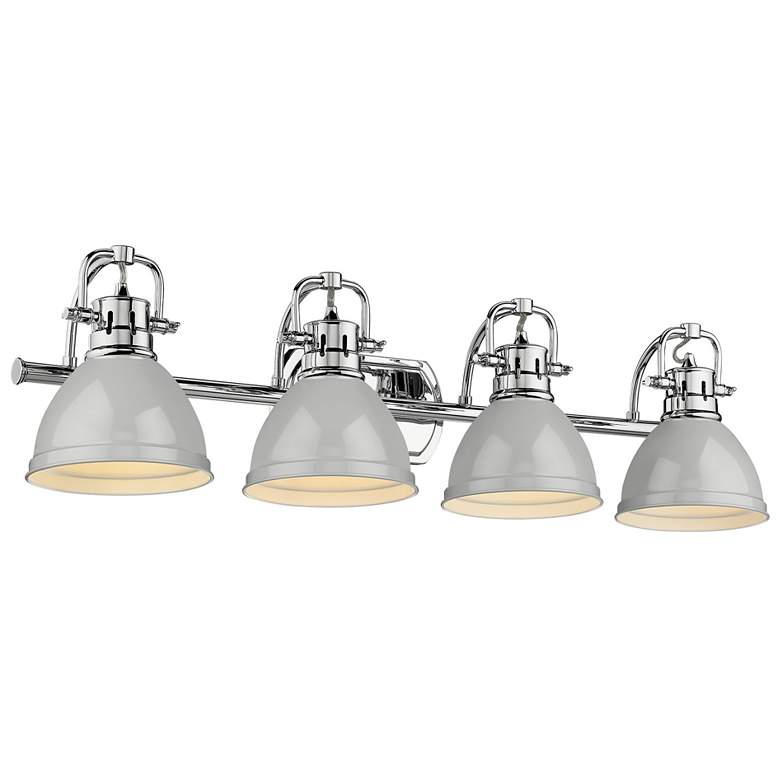 Image 1 Duncan 33 1/2 inch Wide Chrome 4-Light Bath Light with Gray