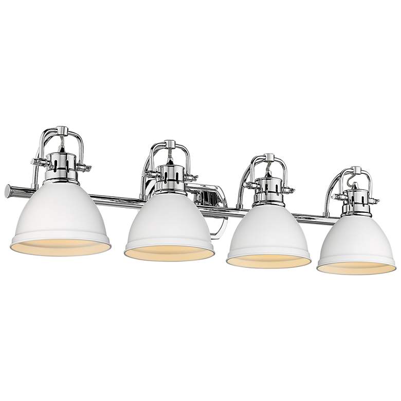 Image 1 Duncan 33 1/2 inch Wide Chrome 4-Light Bath Light with Matte White
