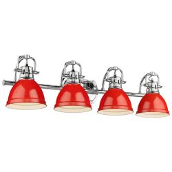 Duncan 33 1/2&quot; Wide Chrome 4-Light Bath Light with Red