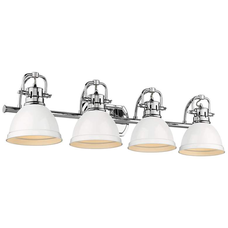 Image 1 Duncan 33 1/2 inch Wide Chrome 4-Light Bath Light with White